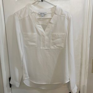 Nine West v neck classic white shirt